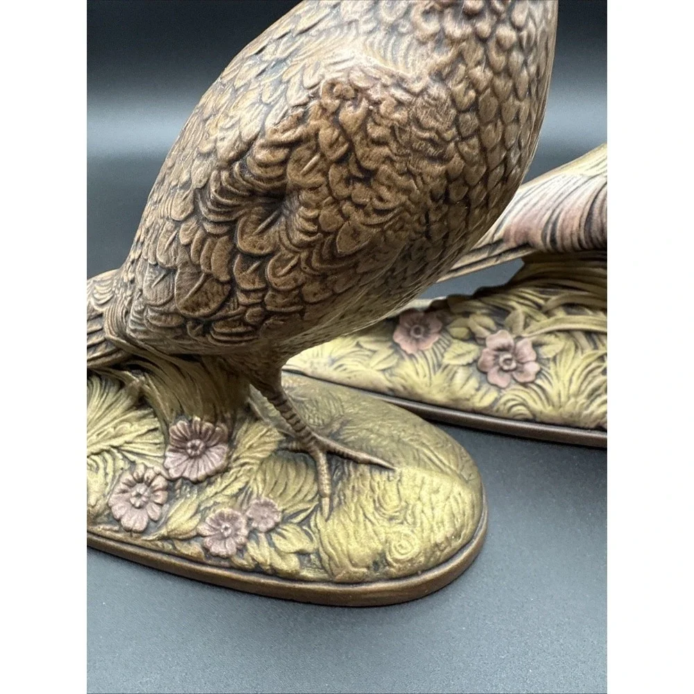 Set‎ Of 2 Male/Female Vtg Holland Mold Ceramic Hand Painted Pheasants